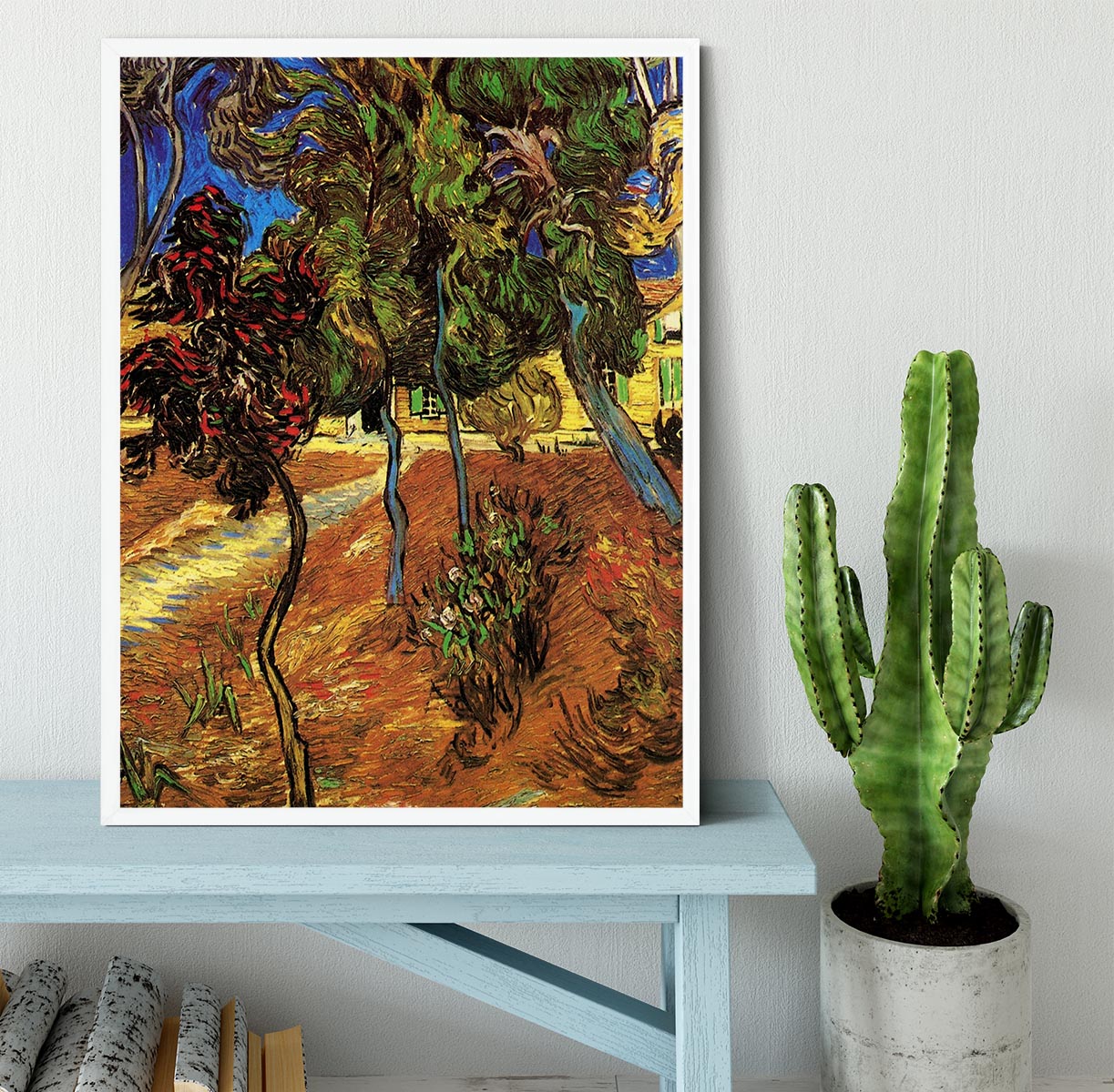 Trees in the Garden of Saint-Paul Hospital 2 by Van Gogh Framed Print - Canvas Art Rocks -6