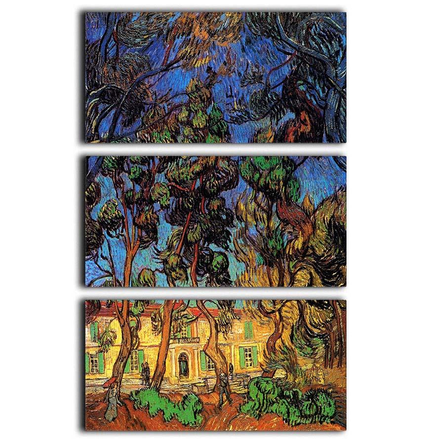 Trees in the Garden of Saint-Paul Hospital by Van Gogh 3 Split Panel Canvas Print - Canvas Art Rocks - 1