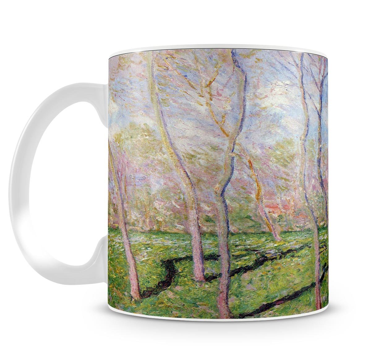 Trees in winter look at Bennecourt by Monet Mug - Canvas Art Rocks - 4