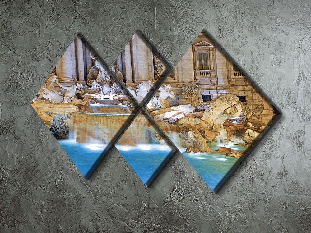 Trevi Fountain Rome 4 Square Multi Panel Canvas  - Canvas Art Rocks - 2
