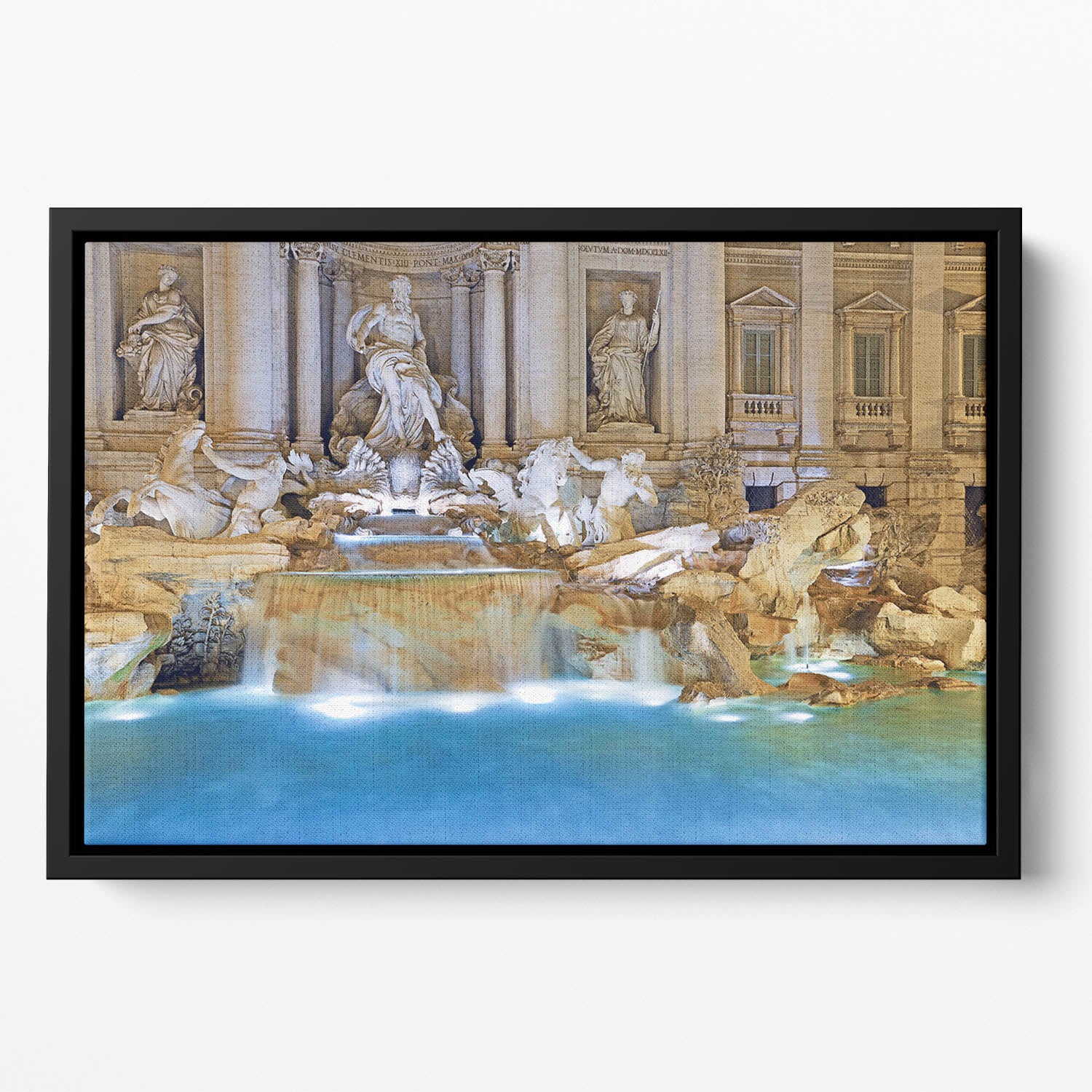 Trevi Fountain Rome Floating Framed Canvas