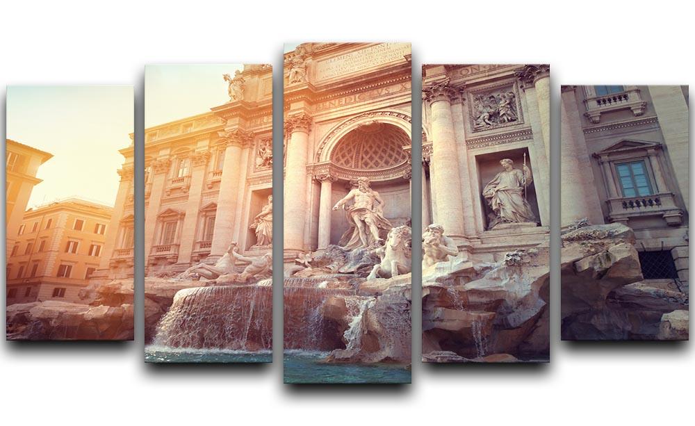 Trevi Fountain in Rome Italy 5 Split Panel Canvas  - Canvas Art Rocks - 1