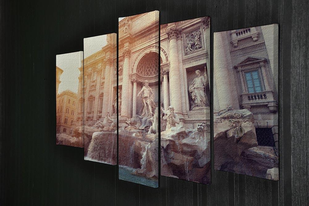 Trevi Fountain in Rome Italy 5 Split Panel Canvas  - Canvas Art Rocks - 2