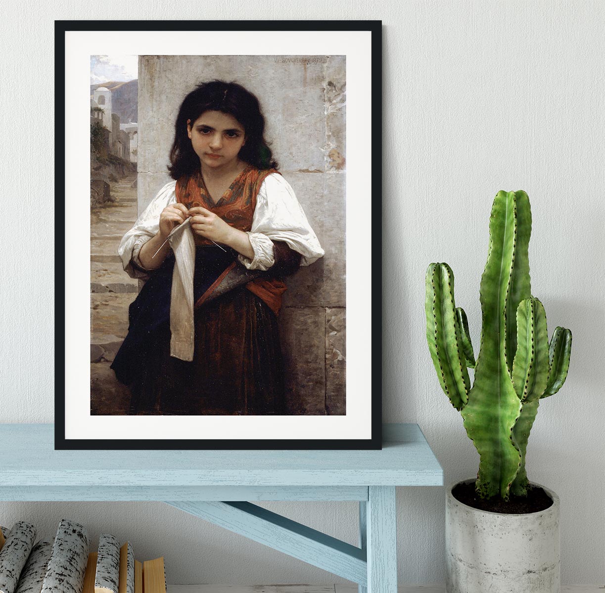 Tricoteuse By Bouguereau Framed Print - Canvas Art Rocks - 1