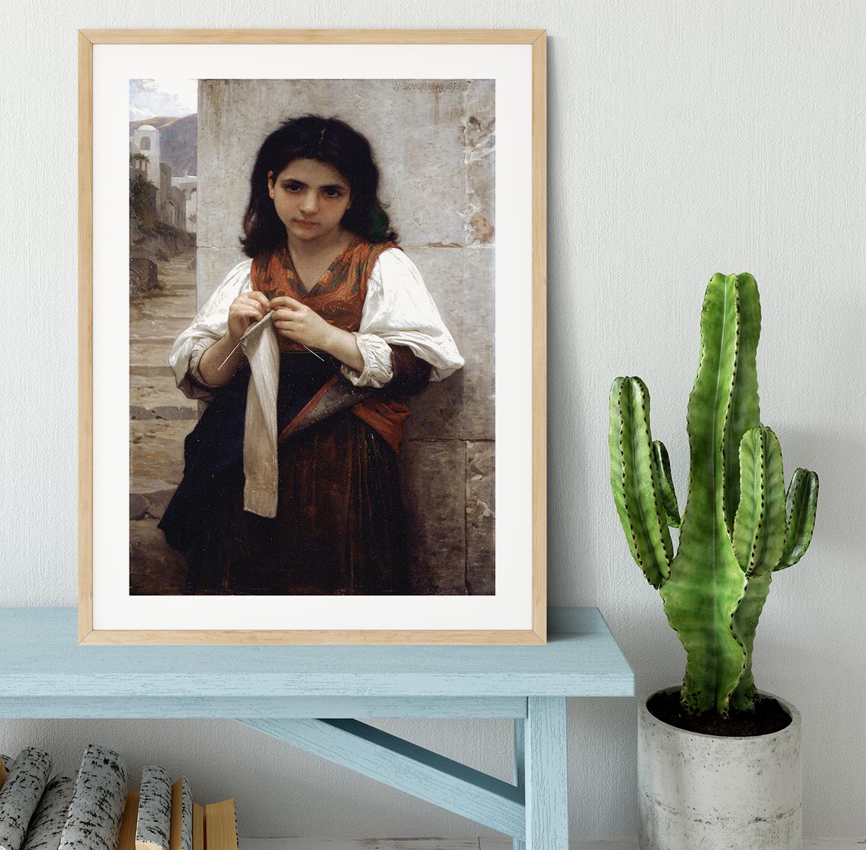 Tricoteuse By Bouguereau Framed Print - Canvas Art Rocks - 3