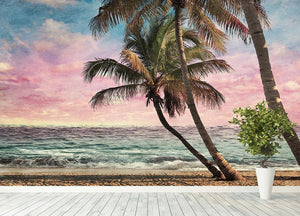 Tropical Beach At Sunset Wall Mural Wallpaper - Canvas Art Rocks - 4