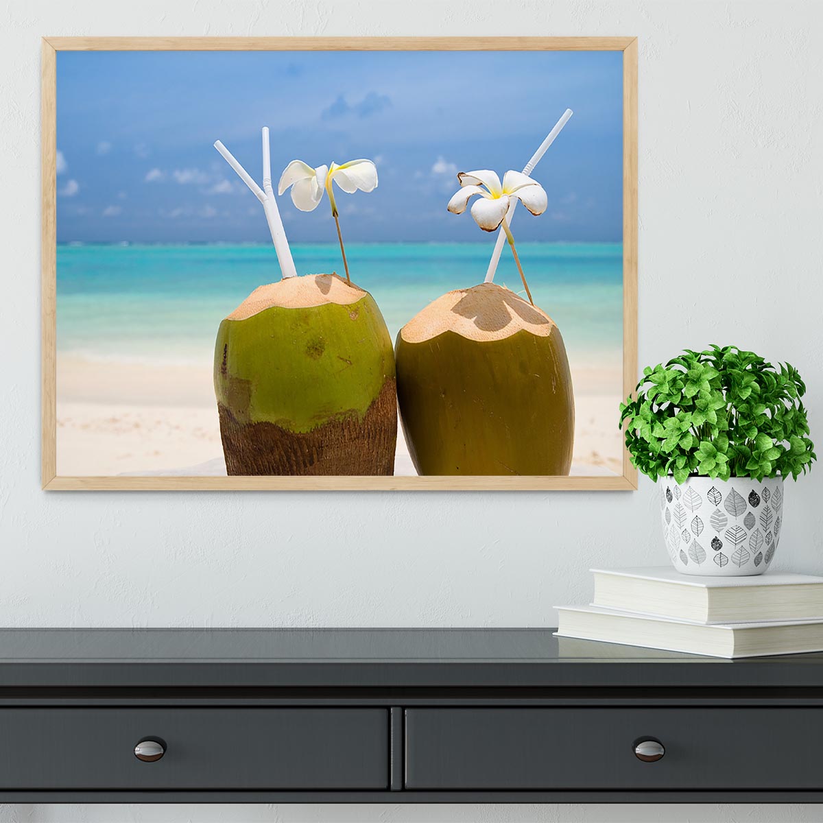 Tropical Coconut Cocktail Framed Print - Canvas Art Rocks - 4