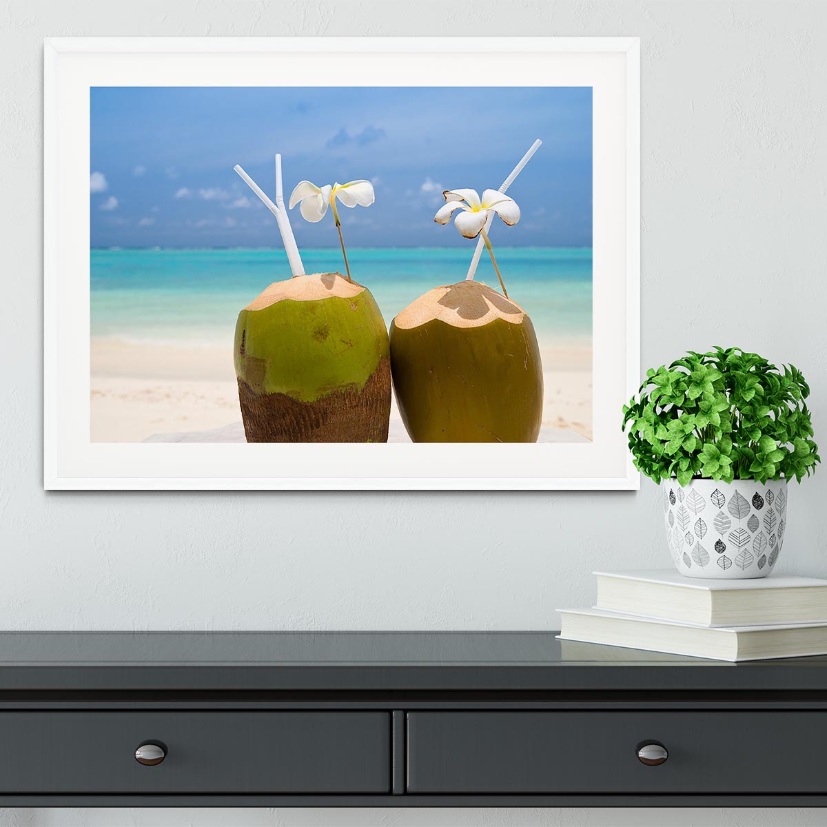 Tropical Coconut Cocktail Framed Print - Canvas Art Rocks - 5