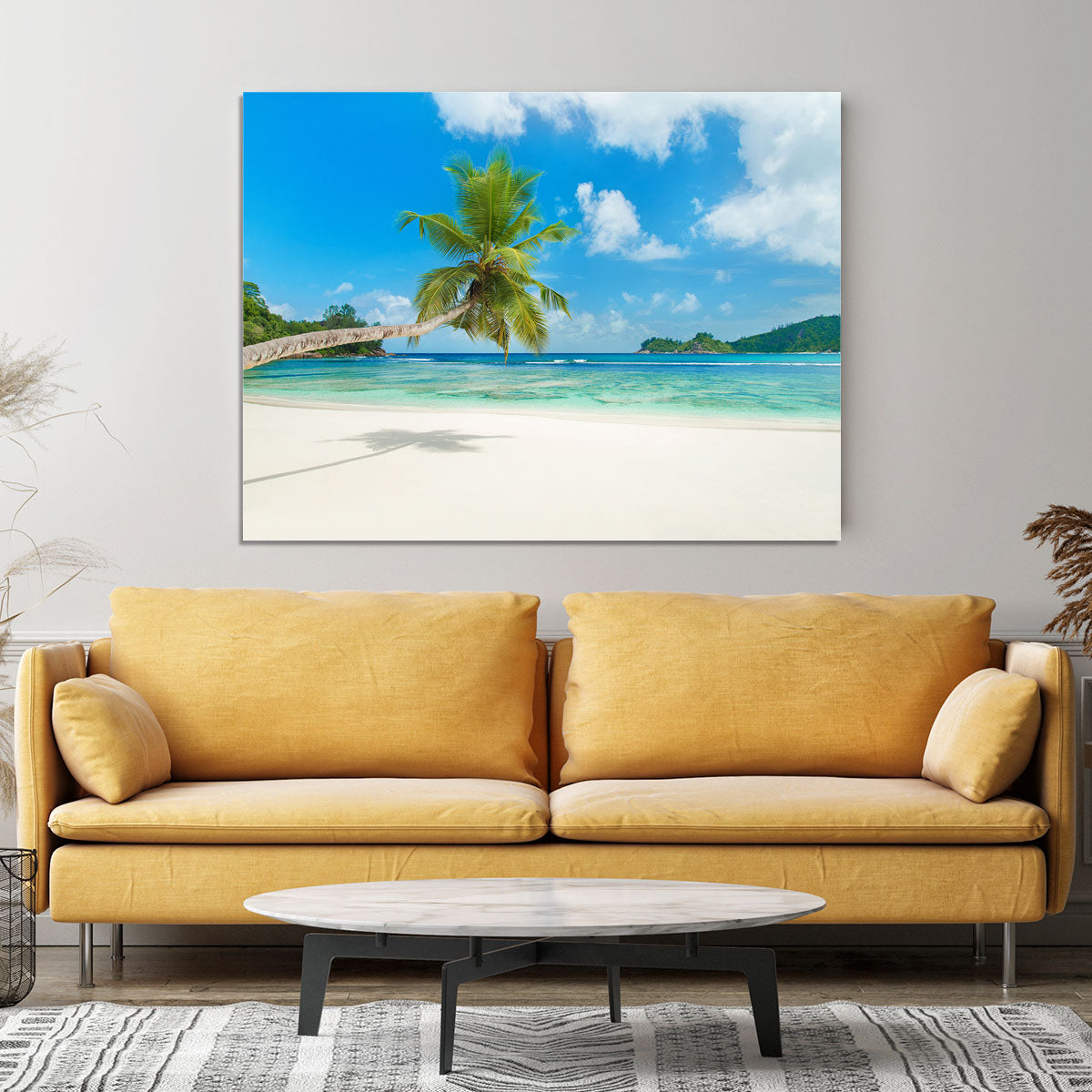 Tropical beach Baie Lazare Canvas Print or Poster - Canvas Art Rocks - 4