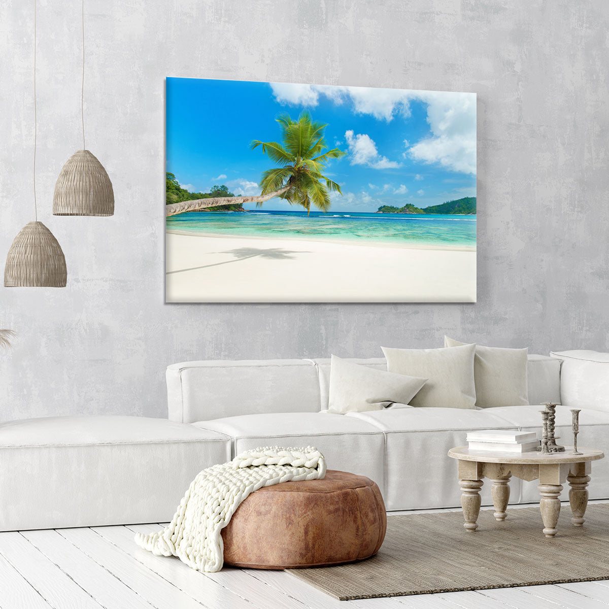 Tropical beach Baie Lazare Canvas Print or Poster - Canvas Art Rocks - 6