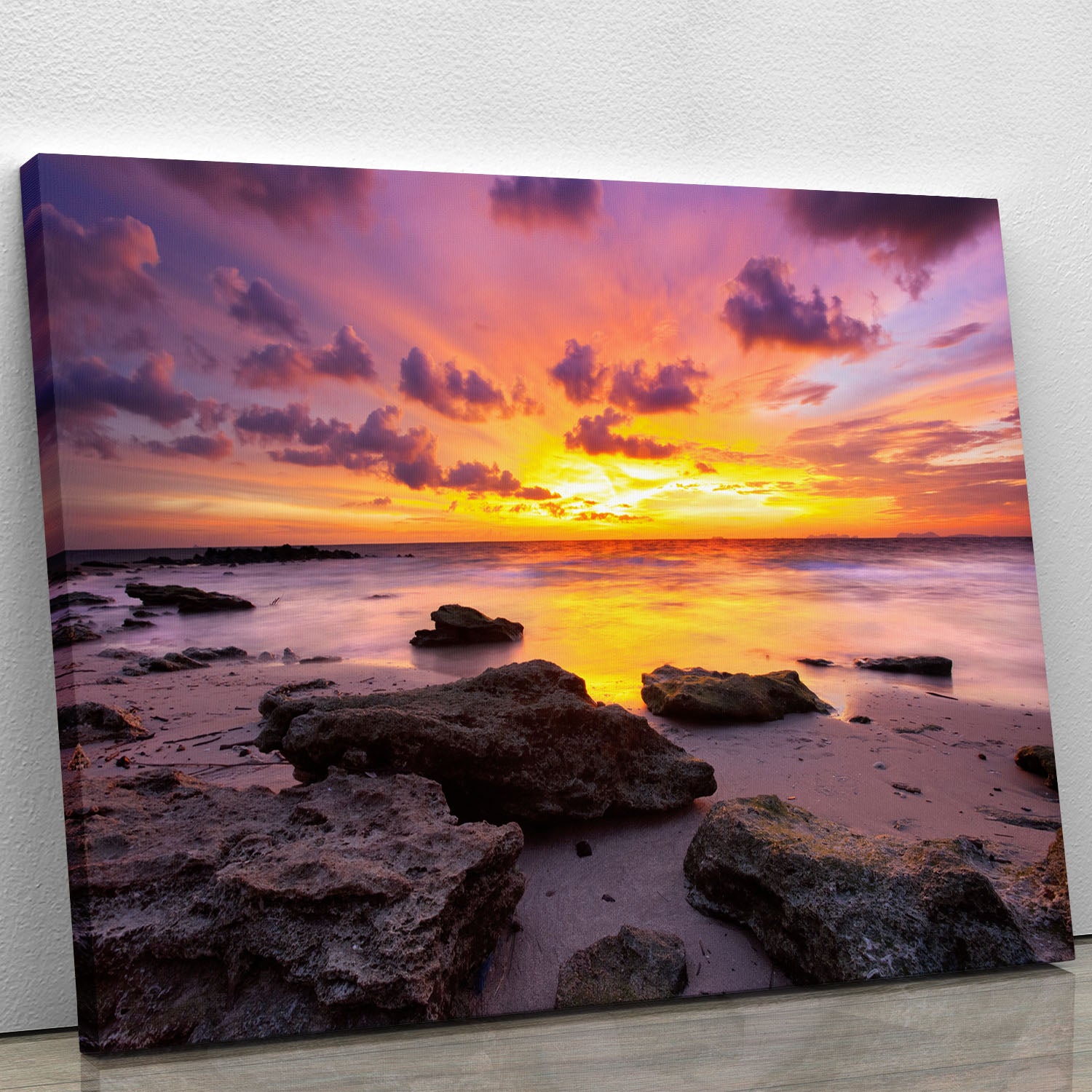 Tropical beach at beautiful sunset Canvas Print or Poster - Canvas Art Rocks - 1
