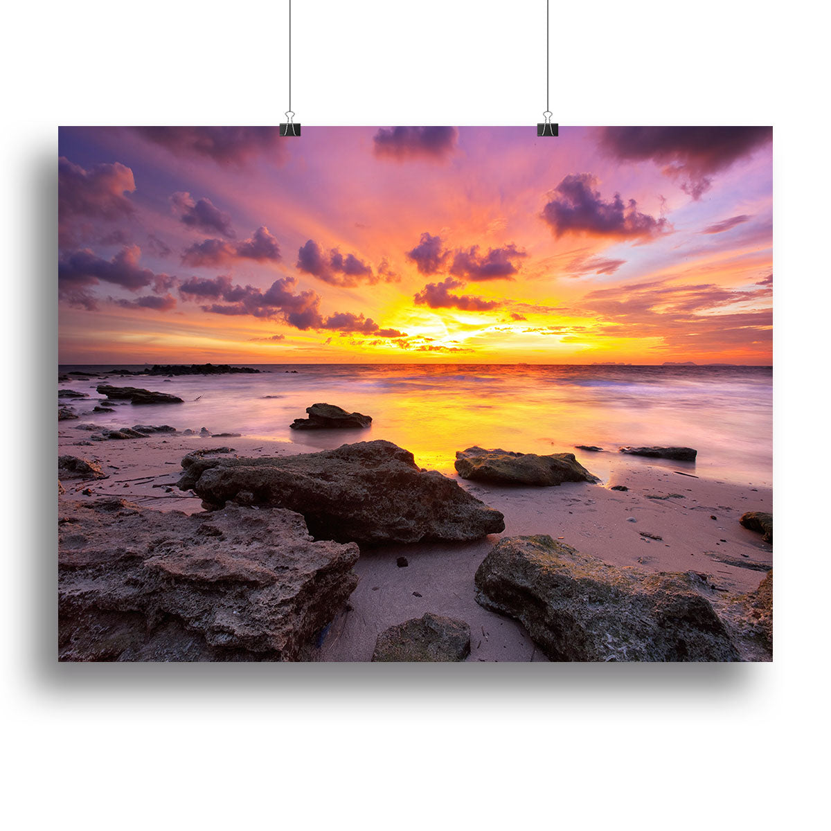 Tropical beach at beautiful sunset Canvas Print or Poster - Canvas Art Rocks - 2