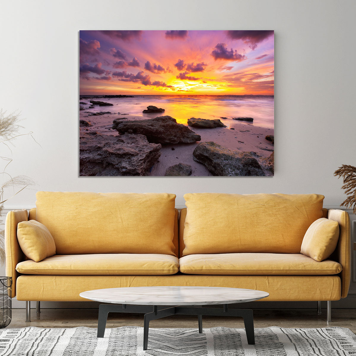 Tropical beach at beautiful sunset Canvas Print or Poster - Canvas Art Rocks - 4