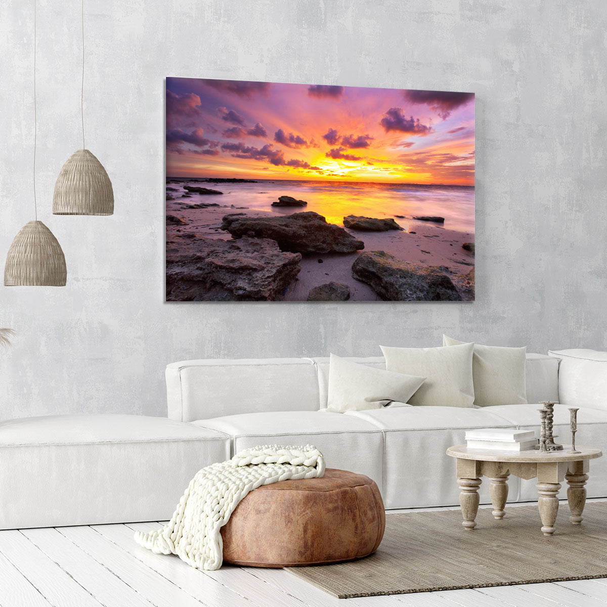 Tropical beach at beautiful sunset Canvas Print or Poster - Canvas Art Rocks - 6