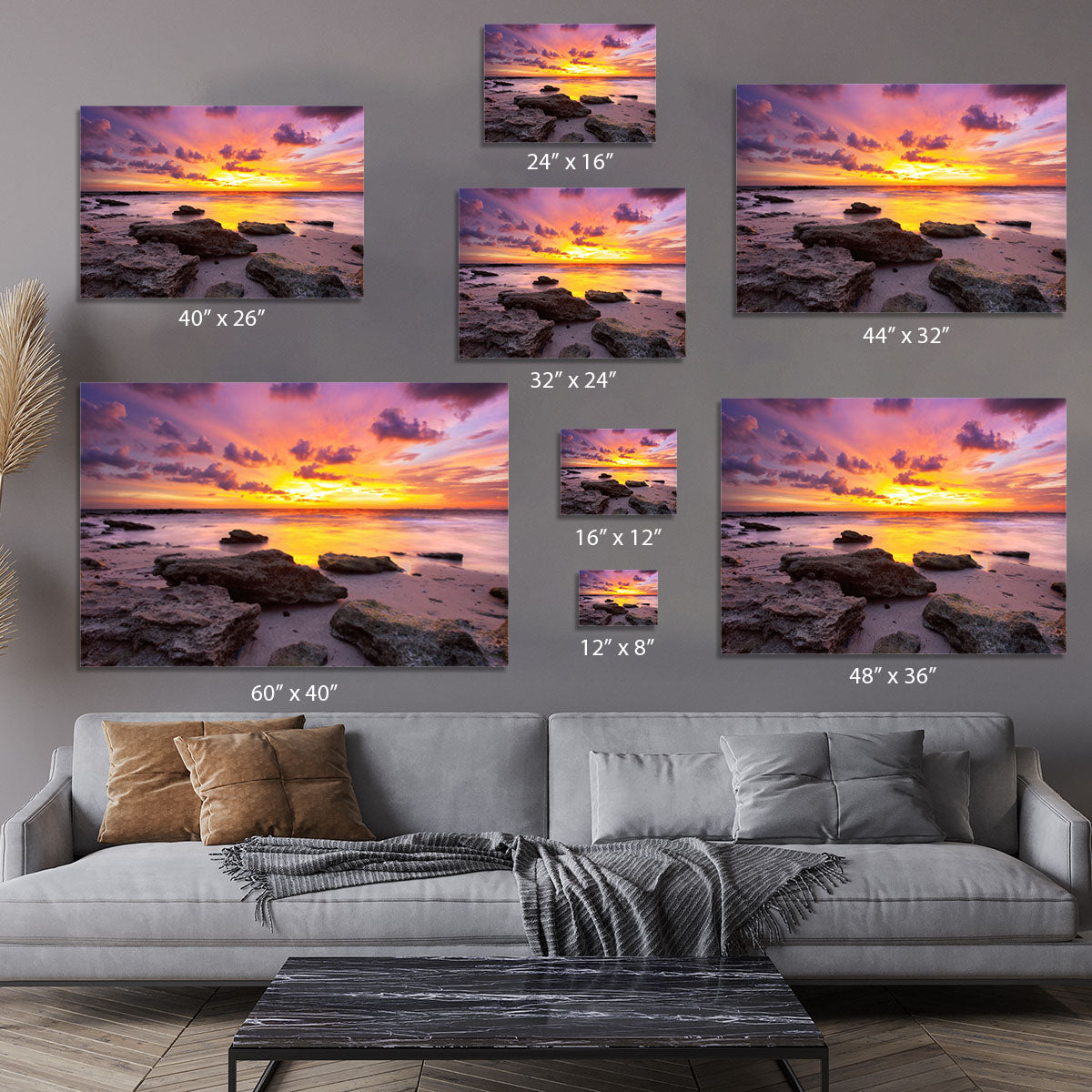 Tropical beach at beautiful sunset Canvas Print or Poster - Canvas Art Rocks - 7