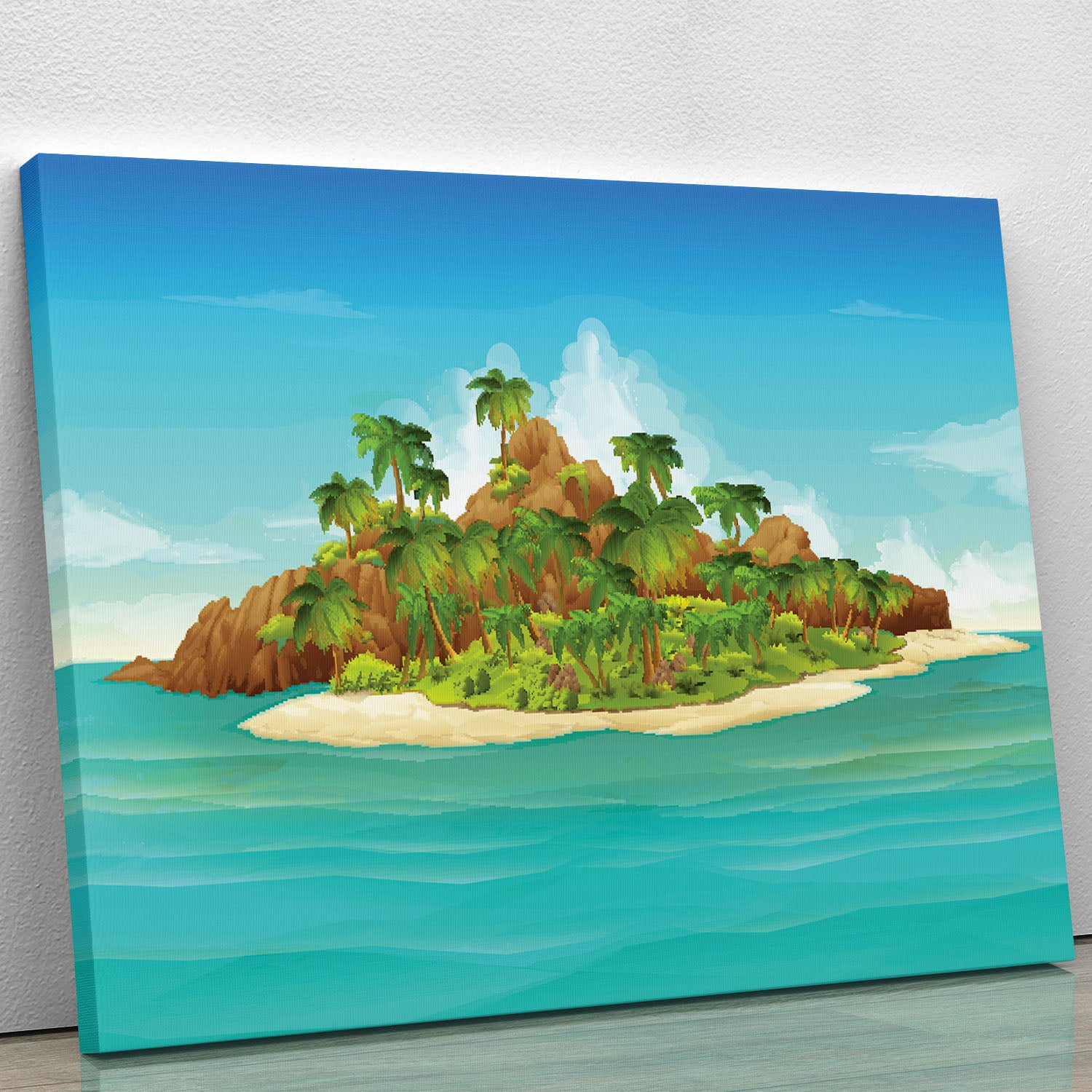 Tropical island vector Canvas Print or Poster - Canvas Art Rocks - 1