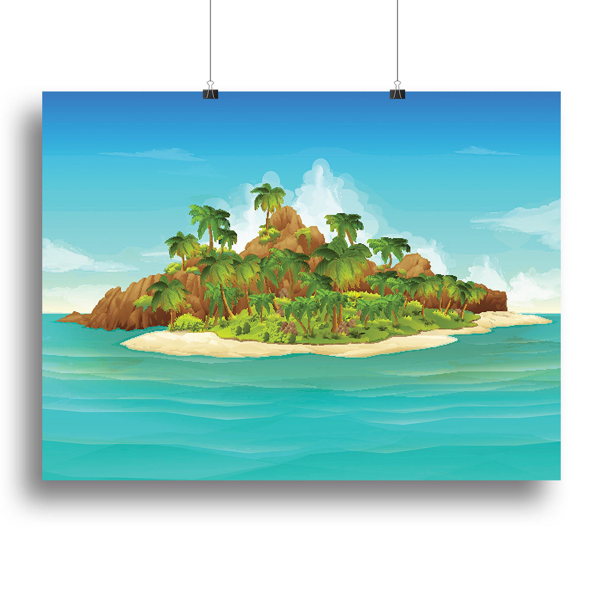 Tropical island vector Canvas Print or Poster - Canvas Art Rocks - 2
