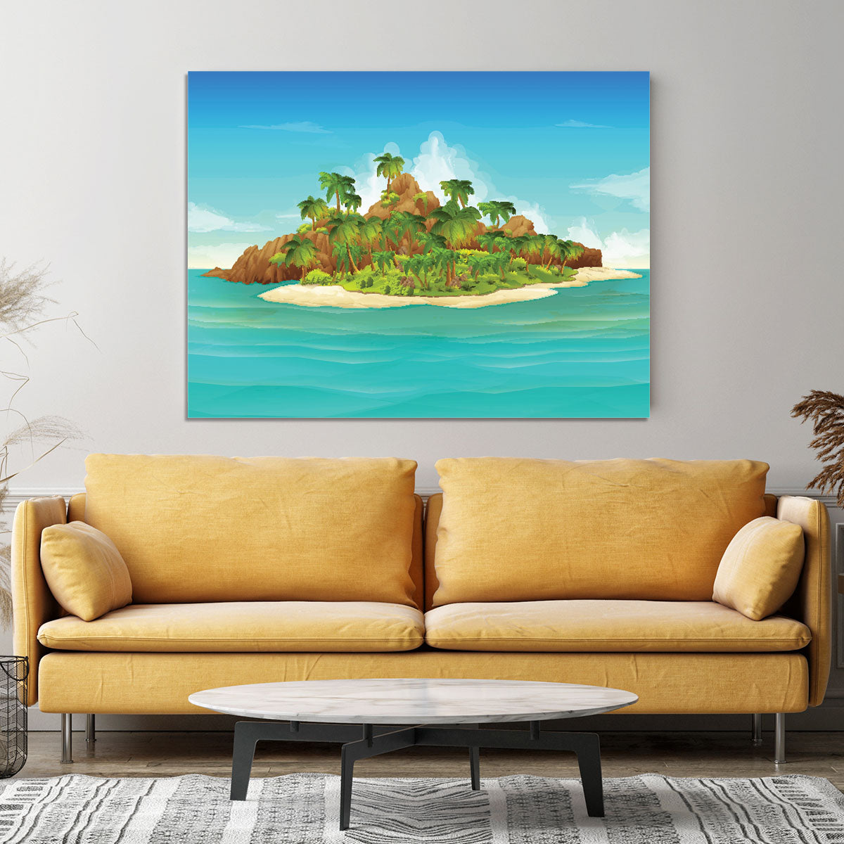 Tropical island vector Canvas Print or Poster - Canvas Art Rocks - 4