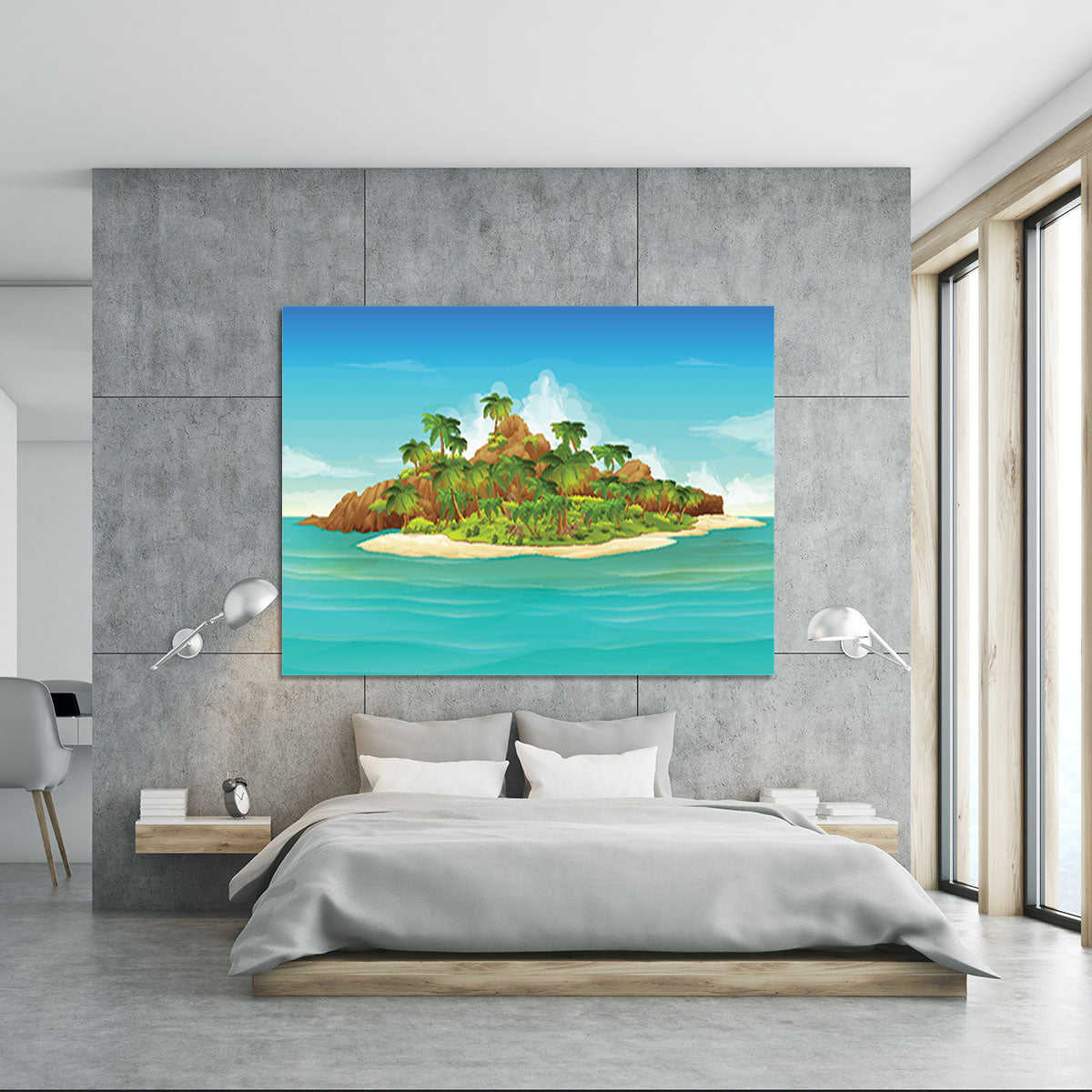 Tropical island vector Canvas Print or Poster - Canvas Art Rocks - 5