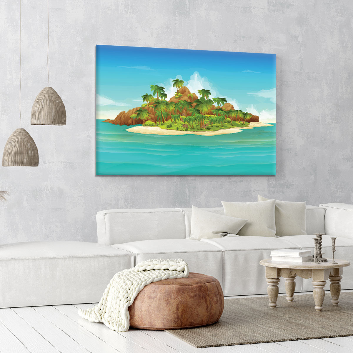 Tropical island vector Canvas Print or Poster - Canvas Art Rocks - 6
