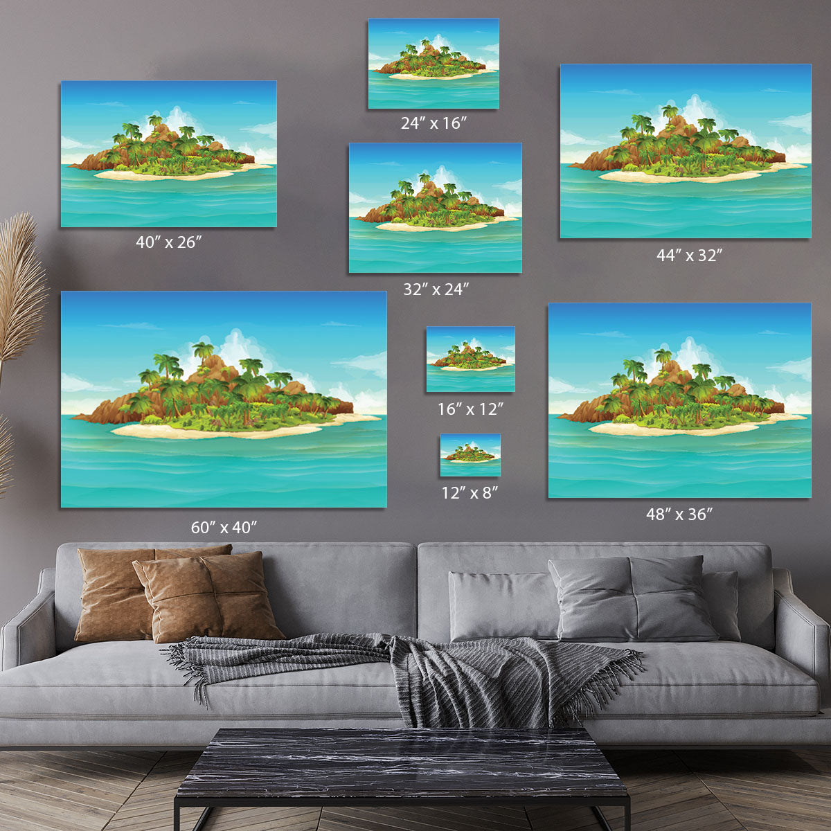 Tropical island vector Canvas Print or Poster - Canvas Art Rocks - 7