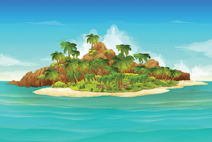 Tropical island vector Wall Mural Wallpaper