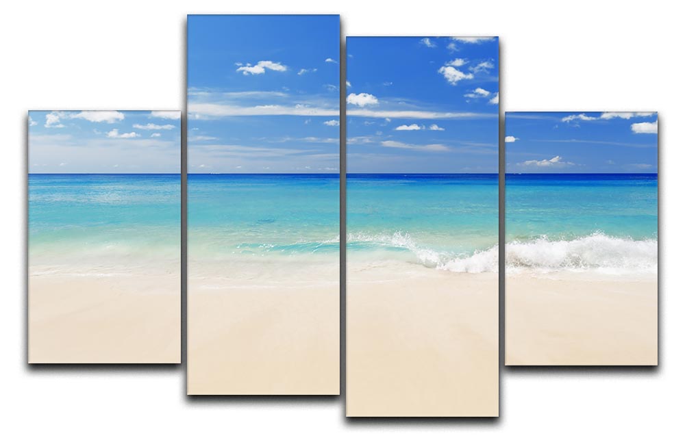 Tropical white sand beach and blue sky 4 Split Panel Canvas - Canvas Art Rocks - 1