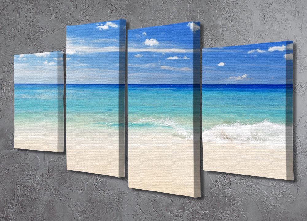 Tropical white sand beach and blue sky 4 Split Panel Canvas - Canvas Art Rocks - 2