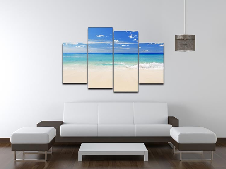 Tropical white sand beach and blue sky 4 Split Panel Canvas - Canvas Art Rocks - 3