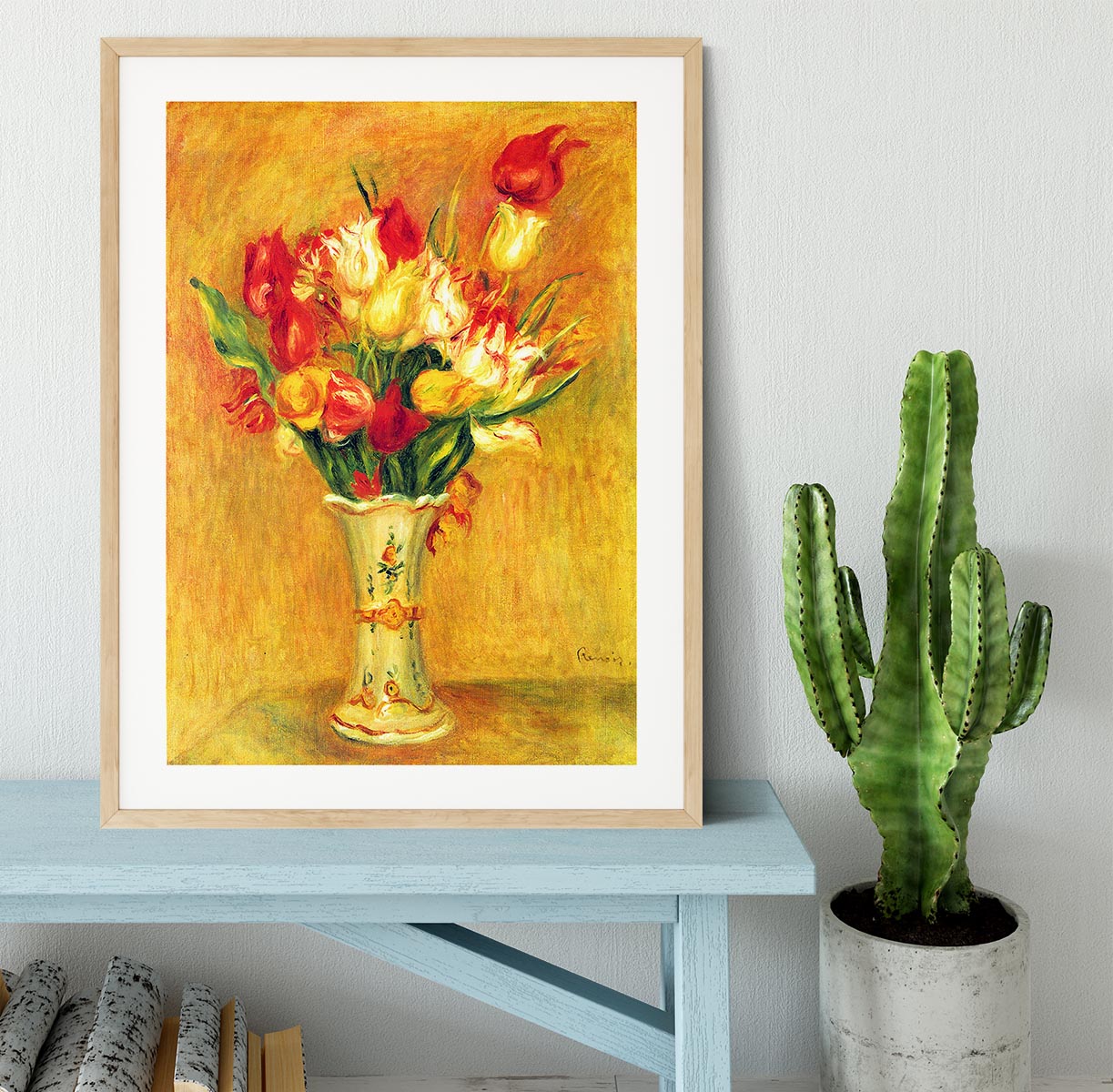 Tulips in a Vase by Renoir Framed Print - Canvas Art Rocks - 3