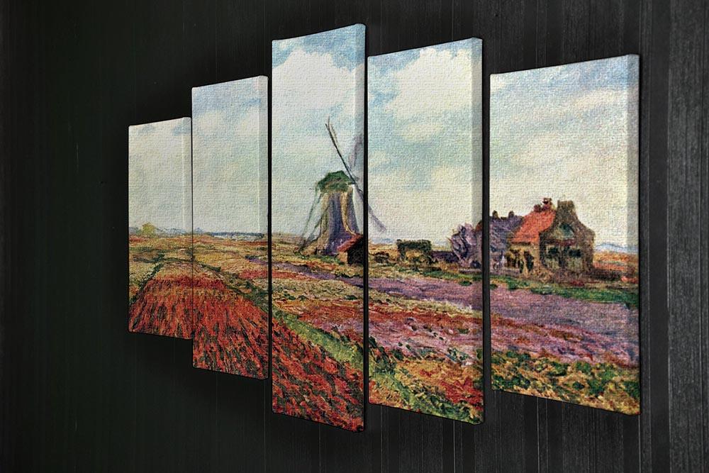 Tulips of Holland by Monet 5 Split Panel Canvas - Canvas Art Rocks - 2