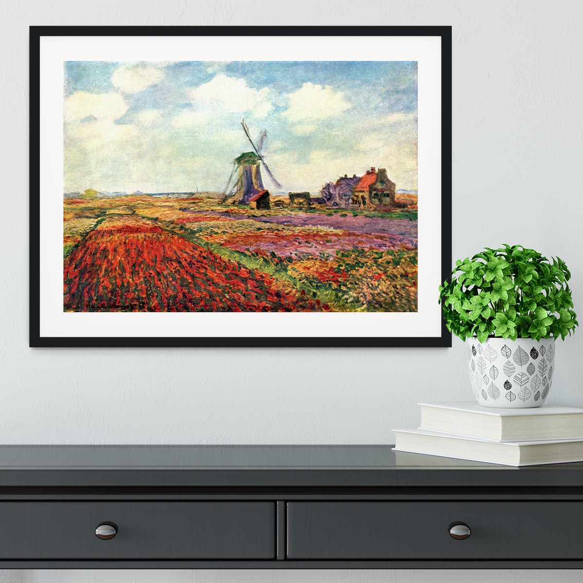 Tulips of Holland by Monet Framed Print - Canvas Art Rocks - 1