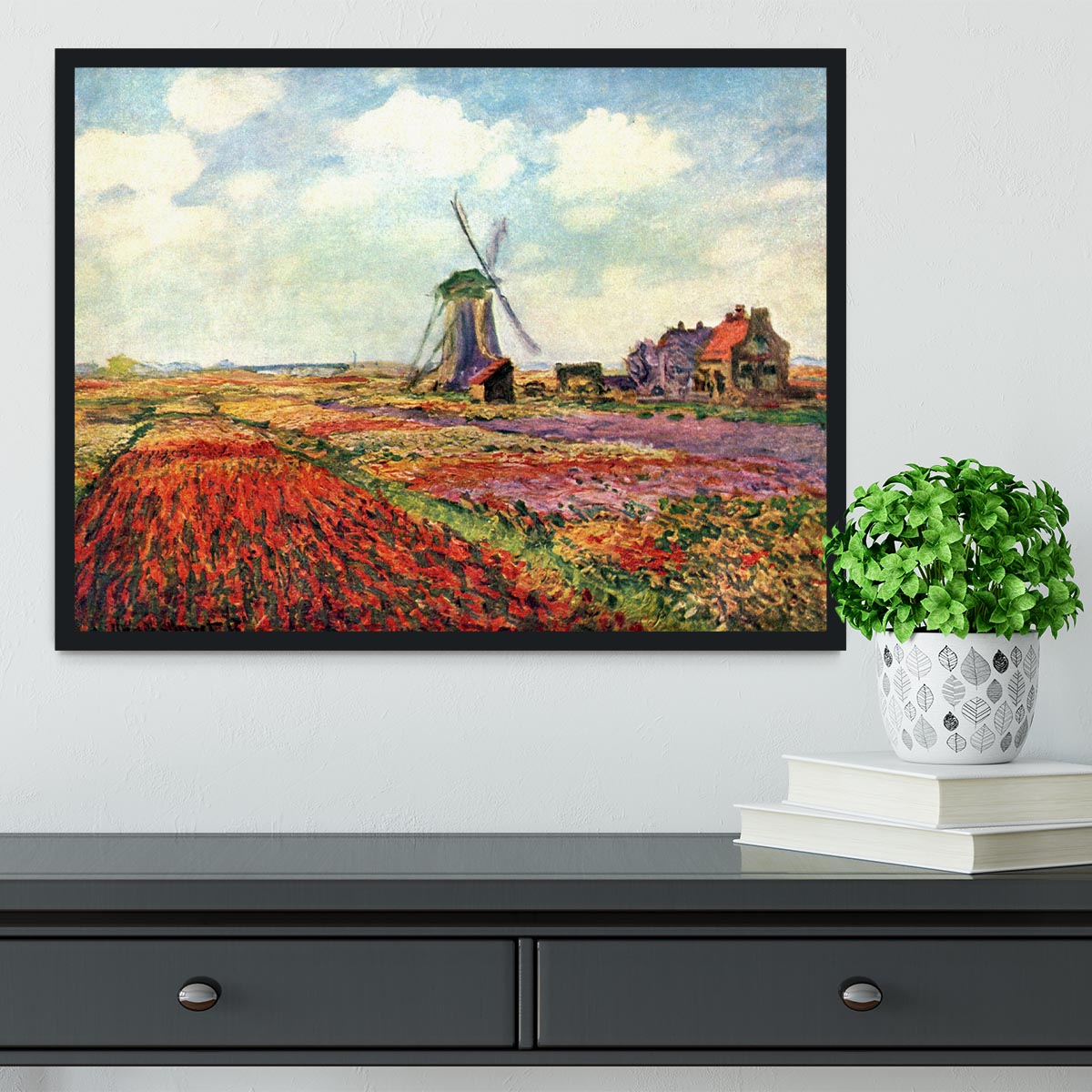 Tulips of Holland by Monet Framed Print - Canvas Art Rocks - 2