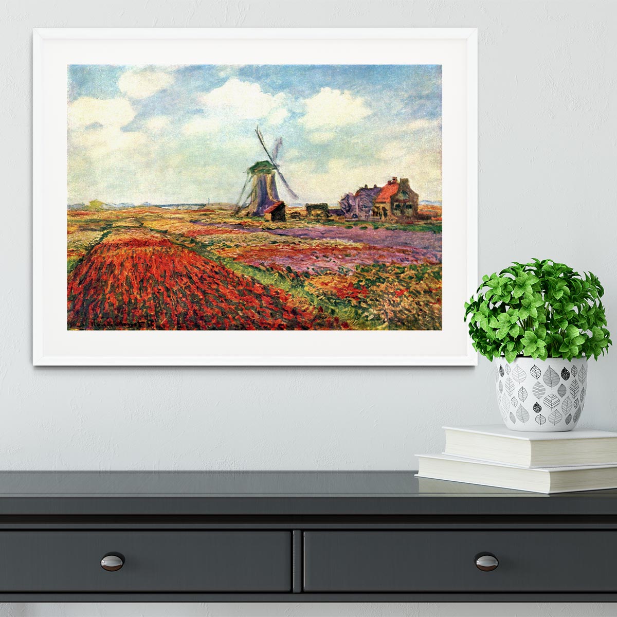 Tulips of Holland by Monet Framed Print - Canvas Art Rocks - 5