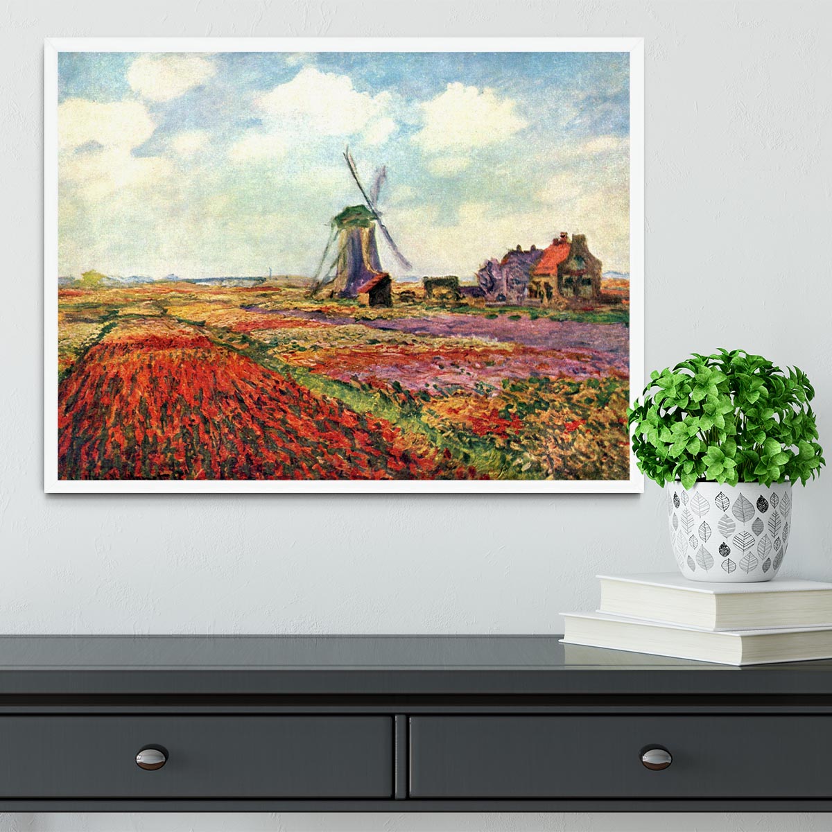 Tulips of Holland by Monet Framed Print - Canvas Art Rocks -6