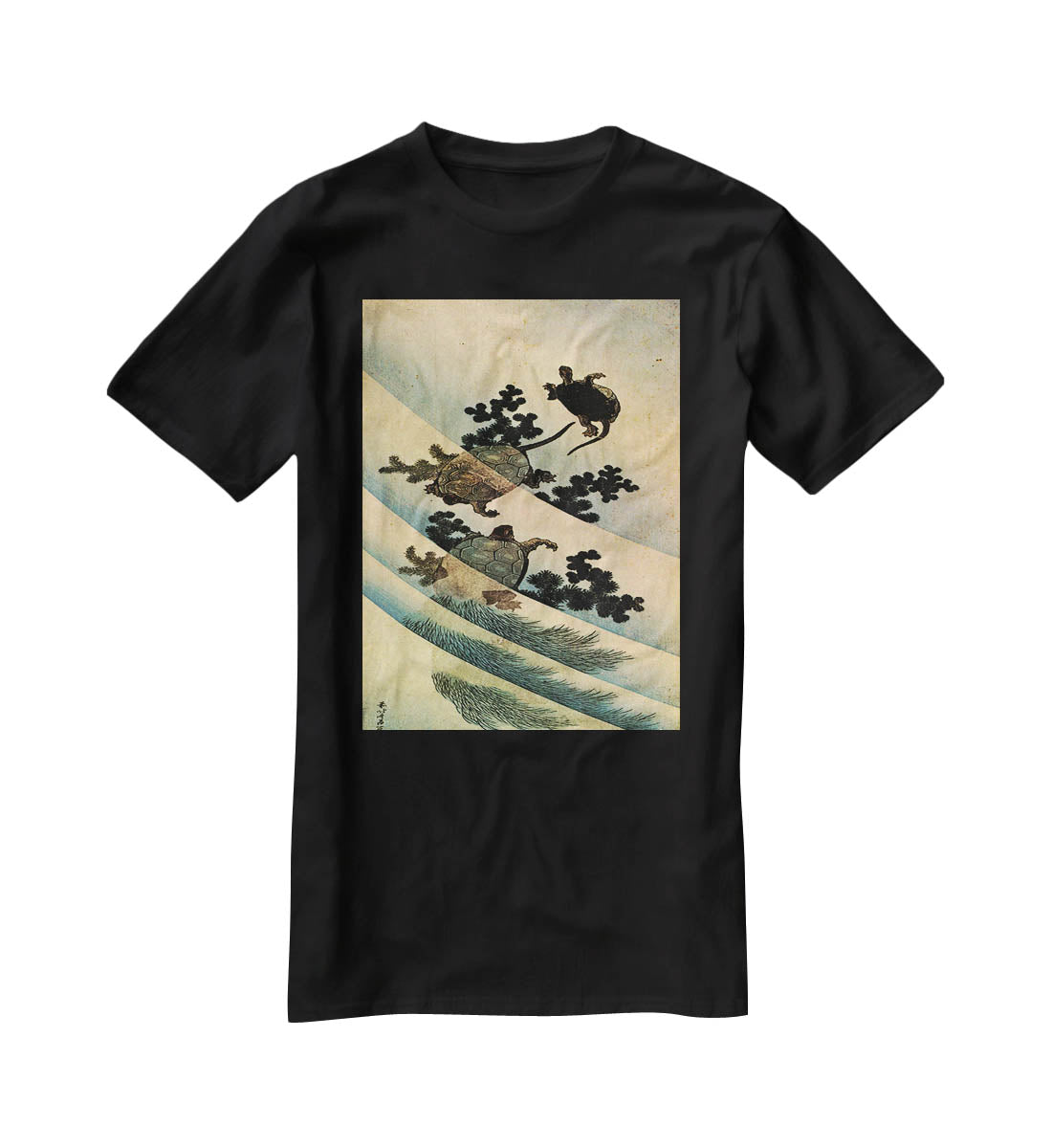 Turtles by Hokusai T-Shirt - Canvas Art Rocks - 1