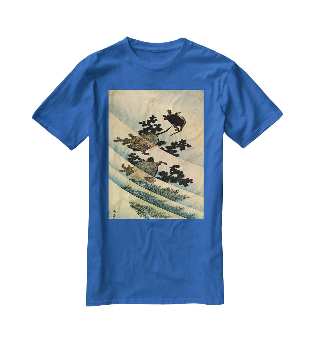 Turtles by Hokusai T-Shirt - Canvas Art Rocks - 2