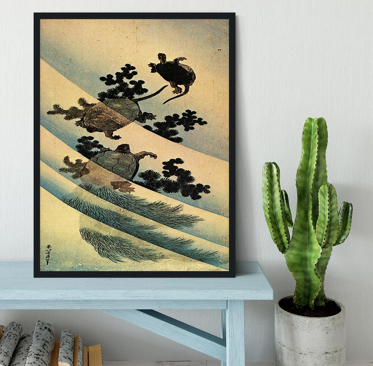 Turtles by Hokusai Framed Print - Canvas Art Rocks - 2
