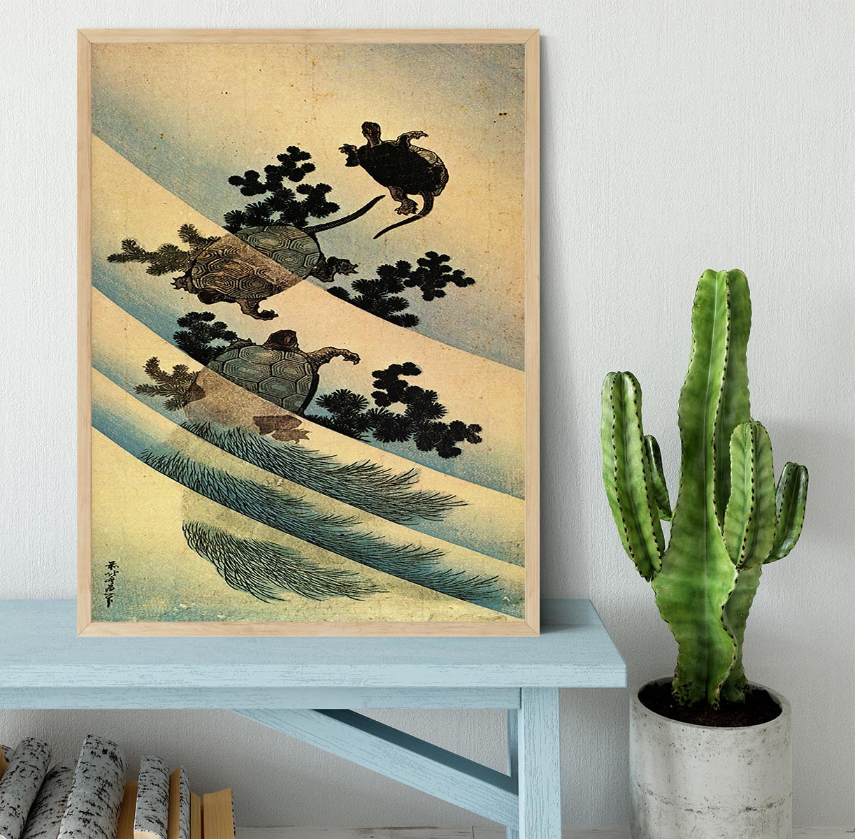 Turtles by Hokusai Framed Print - Canvas Art Rocks - 4