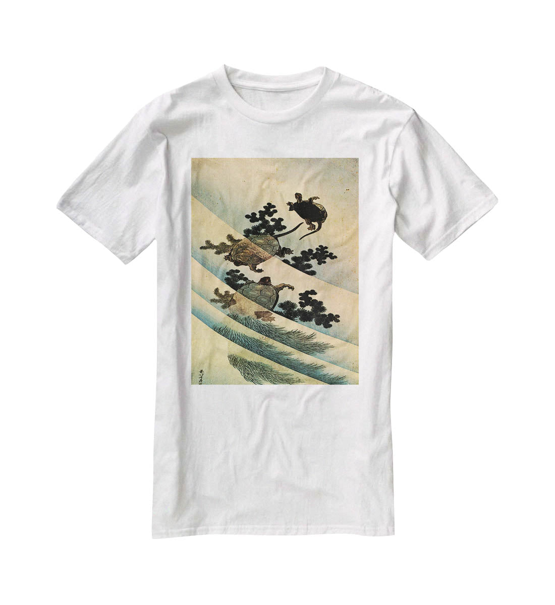 Turtles by Hokusai T-Shirt - Canvas Art Rocks - 5