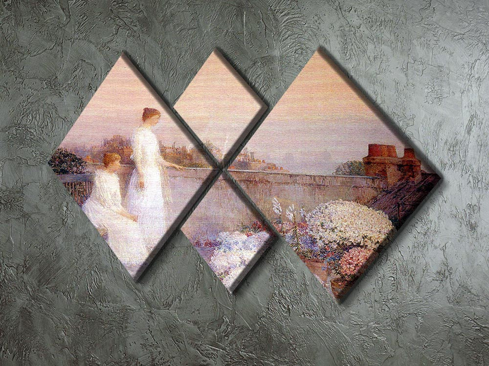 Twilight by Hassam 4 Square Multi Panel Canvas - Canvas Art Rocks - 2