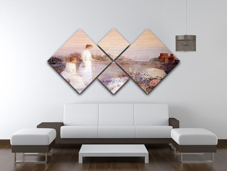 Twilight by Hassam 4 Square Multi Panel Canvas - Canvas Art Rocks - 3