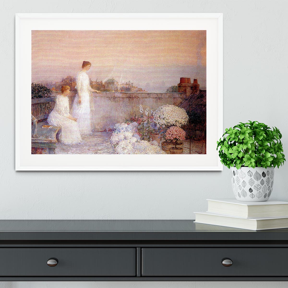 Twilight by Hassam Framed Print - Canvas Art Rocks - 5