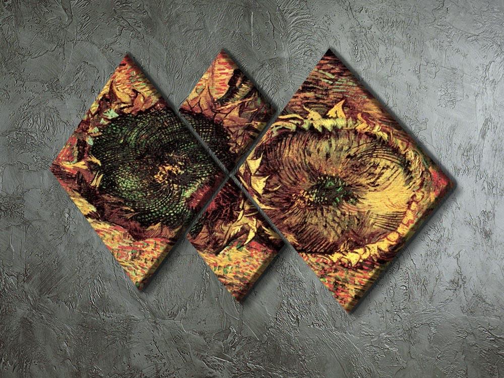 Two Cut Sunflowers 2 by Van Gogh 4 Square Multi Panel Canvas - Canvas Art Rocks - 2