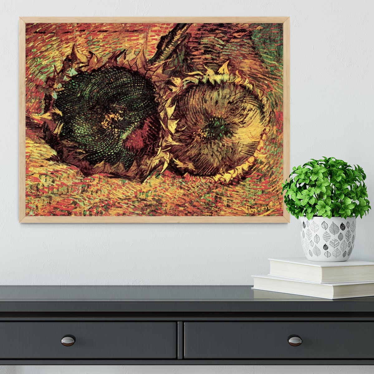 Two Cut Sunflowers 2 by Van Gogh Framed Print - Canvas Art Rocks - 4