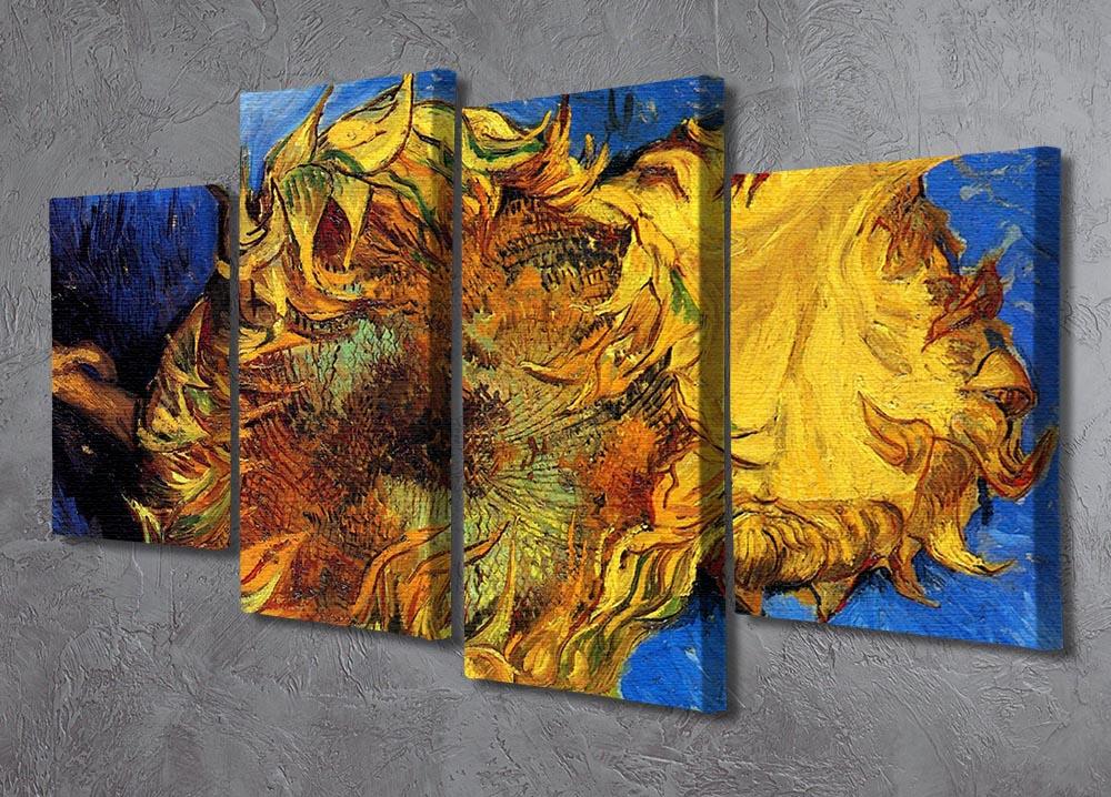 Two Cut Sunflowers 3 by Van Gogh 4 Split Panel Canvas - Canvas Art Rocks - 2