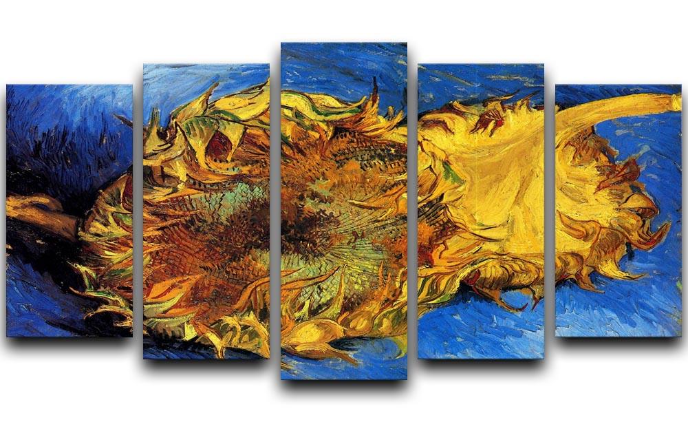 Two Cut Sunflowers 3 by Van Gogh 5 Split Panel Canvas  - Canvas Art Rocks - 1