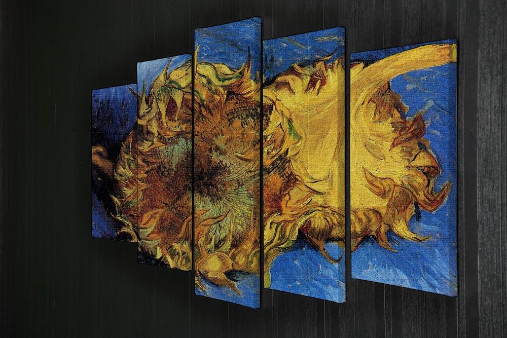 Two Cut Sunflowers 3 by Van Gogh 5 Split Panel Canvas - Canvas Art Rocks - 2
