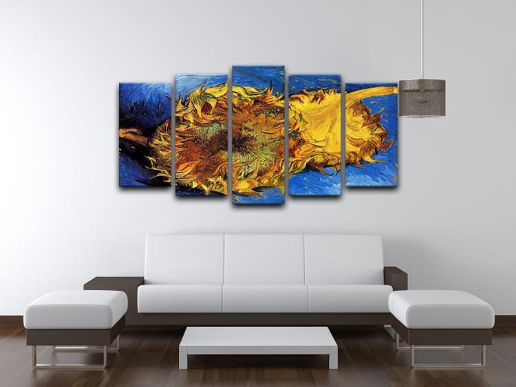 Two Cut Sunflowers 3 by Van Gogh 5 Split Panel Canvas - Canvas Art Rocks - 3