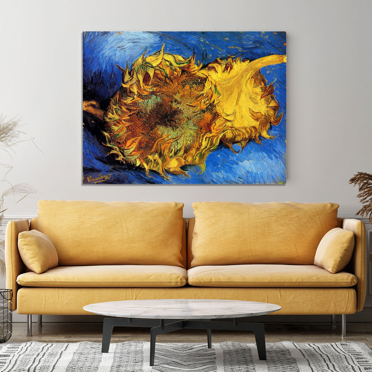 Two Cut Sunflowers 3 by Van Gogh Canvas Print or Poster - Canvas Art Rocks - 4